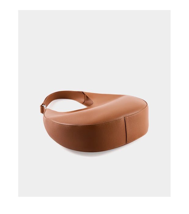 Half-Moon Shoulder Bag – Soft Versatile Leather Handbag for Women - Samanta Factory