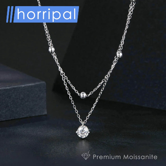 925 Sterling Silver Round Cut Moissanite Pendant