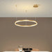Modern LED Pendant Light – Gold Aluminum Chandelier with Remote Control - Samanta Factory