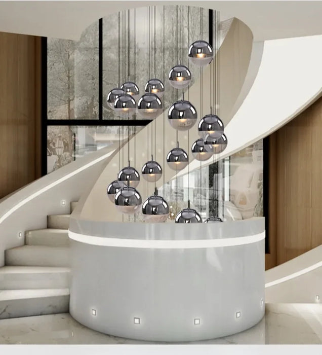 Glass Pendant Light – Mirror Finish with E27 LED Compatibility - Samanta Factory