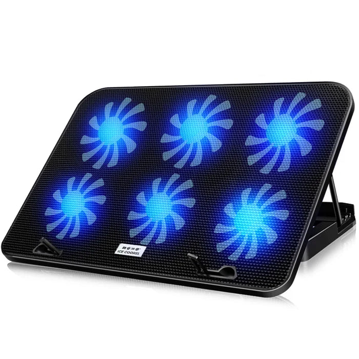 Laptop Cooling Pad – 6-Fan Ultra-Quiet Airflow for 13–18" Notebook