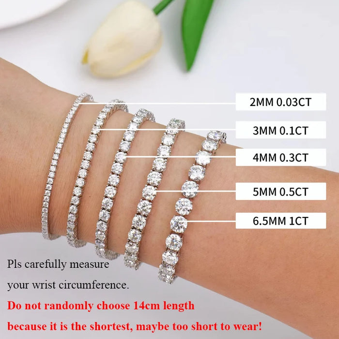 Moissanite Tennis Bracelet – Certified 925 Sterling Silver with D Color VVS1 Stones - Samanta Factory