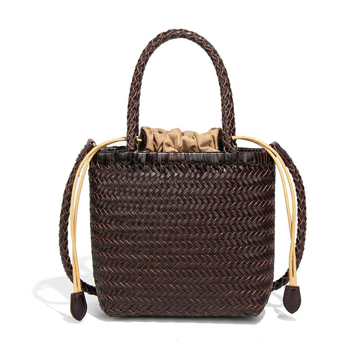 Hand-Woven Tote Bag – French Style Basket Shoulder Bag SF