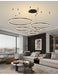 Modern gold aluminum LED pendant light with dimmable remote control for home and hotel use