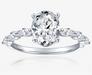 2ct oval-cut D Color VVS1 moissanite ring in 925 sterling silver with 18K white gold plating