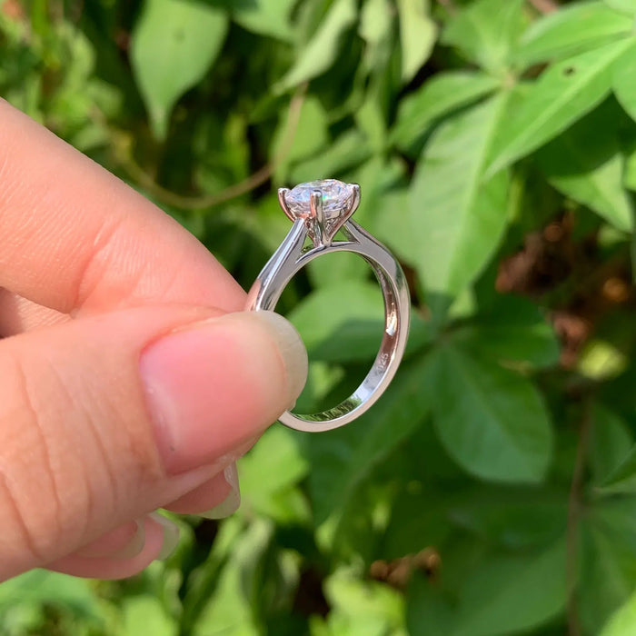 Bridal Ring Set – 1ct Round Cut Zircon in 925 Sterling Silver