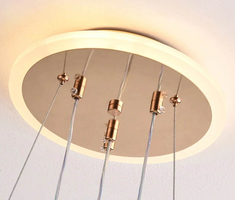 LED Crystal Pendant Light – 3 Color Modes with Remote Dimming SF