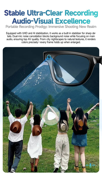 AI Smart Glasses with HD Camera & Translation – Color-Changing Bluetooth Calling Sunglasses SF