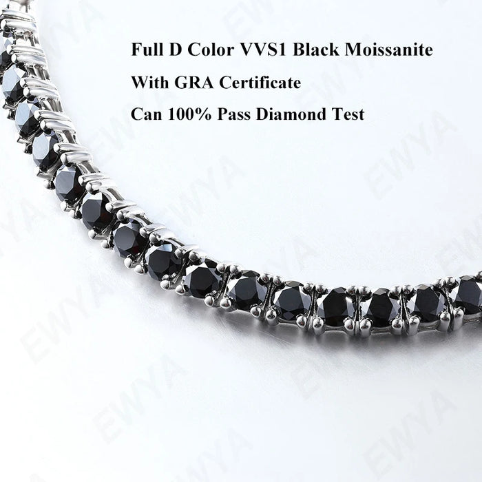 EWYA D Color Moissanite Tennis Bracelet 925 Silver 18K Gold - Samanta Factory