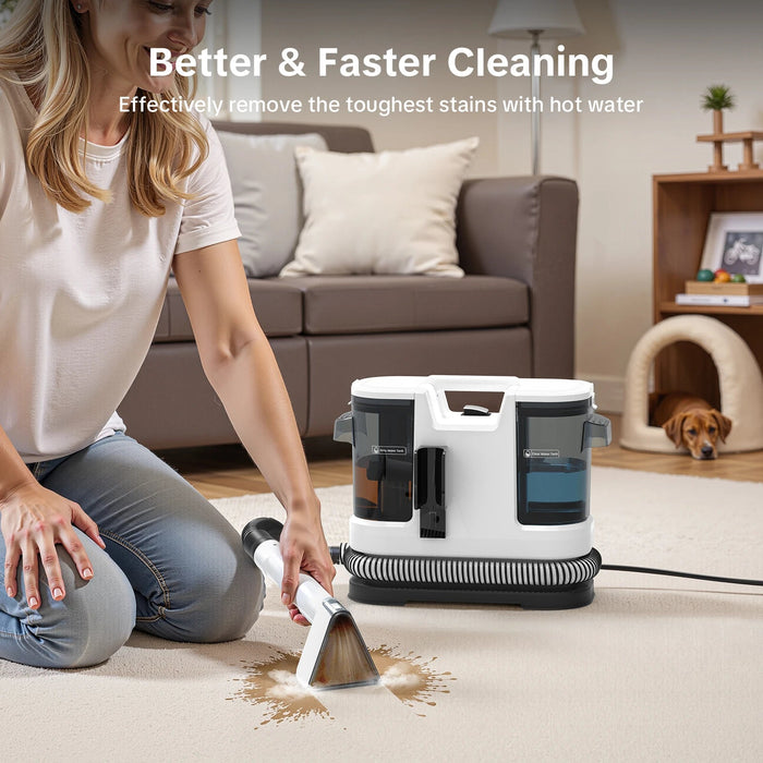 Carpet Cleaner Machine – 800W Hot Water Extraction Upholstery Cleaner with 15kPa Suction SF
