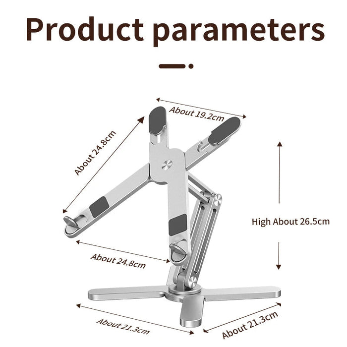 Foldable Laptop Stand 360°Rotation Notebook Table Aluminum Alloy Holder Portable Book Tablet Bracket with Heat Dissipation SF
