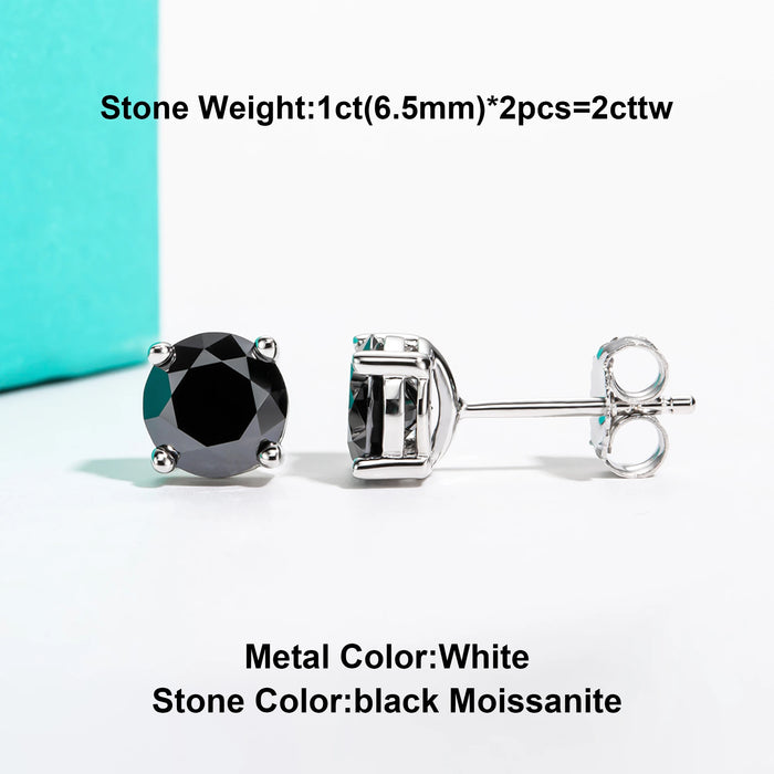 10K Gold Post Moissanite Stud Earrings with GRA Certificate