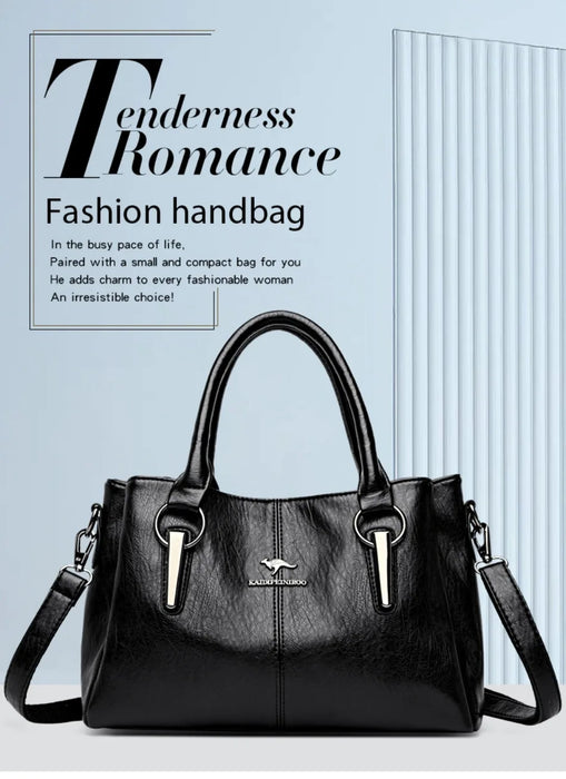 Casual Tote Shoulder & Crossbody Bag – Versatile, Soft PU Leather with Sequined Design - Samanta Factory