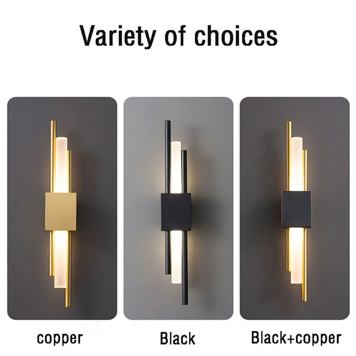 Contemporary Black & Gold LED Wall Lamp – Up & Down Light for Modern Interiors - Samanta Factory