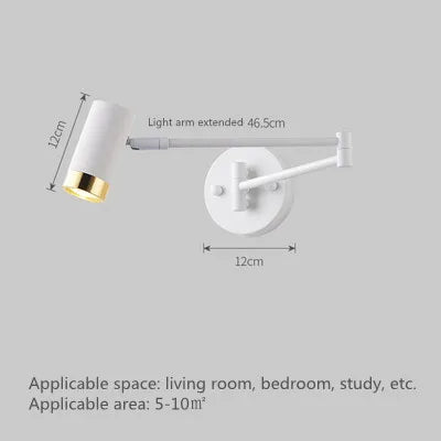 Modern Wall-Mounted LED Lamp – Adjustable Swing Arm with Warm/Cold Light for Bedrooms & Living Rooms - Samanta Factory
