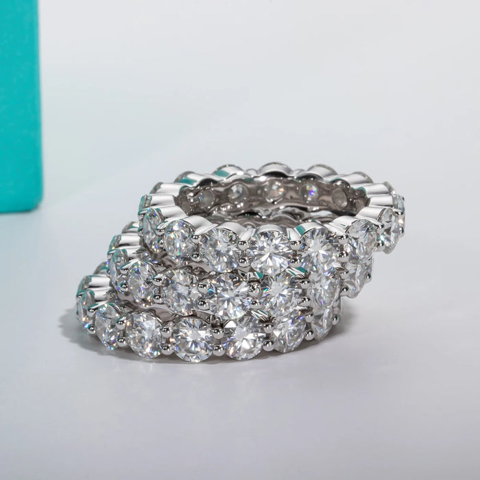 Moissanite Wedding Band Ring – 1.5CT D-Color VVS1 4mm Eternity Band in 925 Silver