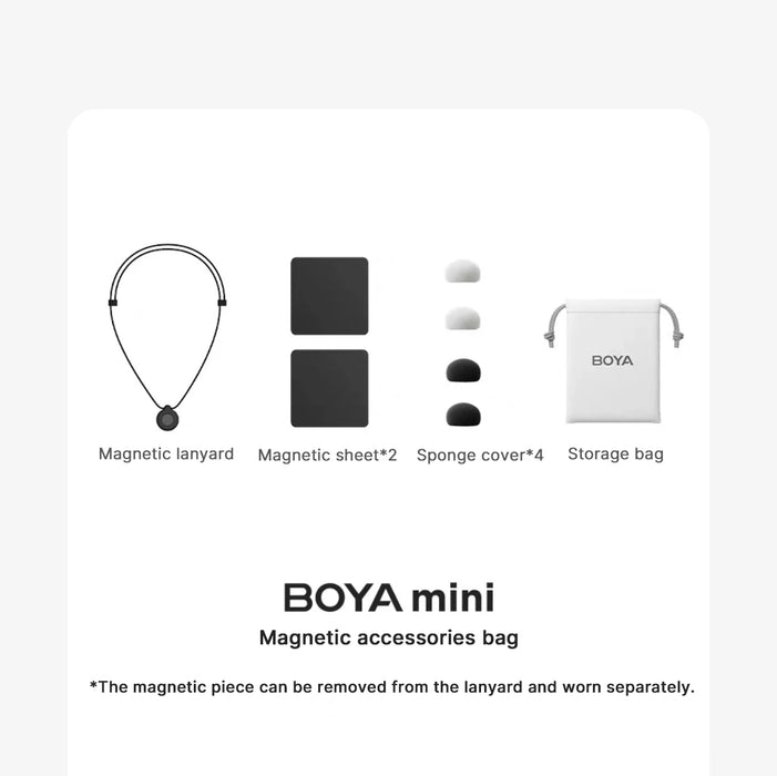 BOYA Mini Wireless Microphone – 2.4GHz Lavalier Mic with Charging Case for iPhone & Android