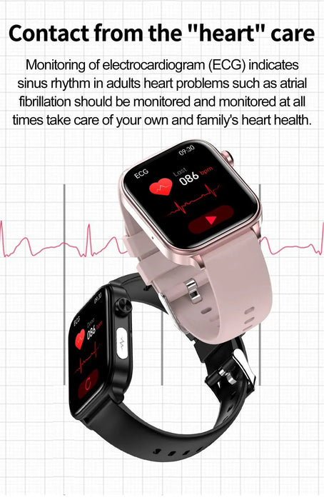 ECG Health Smartwatch – AMOLED Display & AI Voice Calling SF