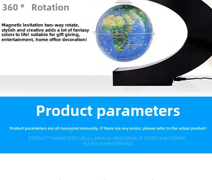 Magnetic Levitating Globe – 4-Inch Floating Earth with LED Light for Home & Office Decor