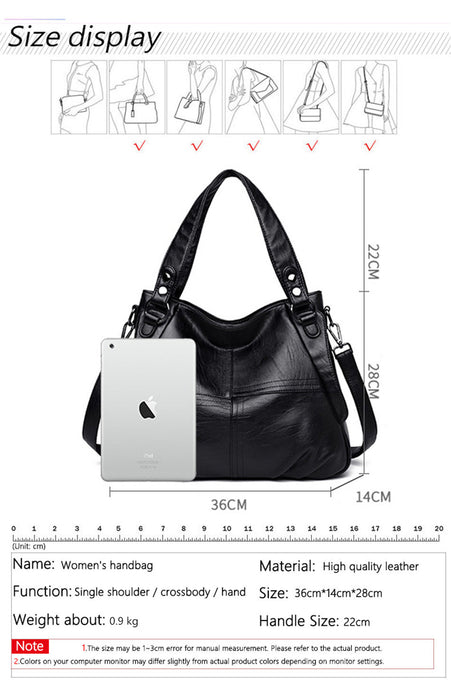 Genuine Leather Tote Bag – Vintage Unisex Handbag with Large Capacity - Samanta Factory