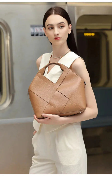 Cow Leather Shoulder Bag – Soft Satchel for Four Seasons SF