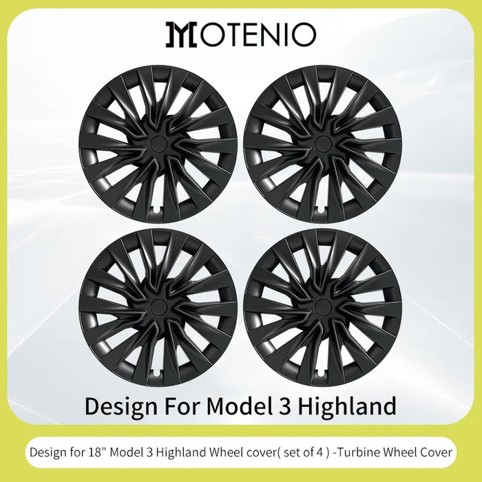 4PCS Wheel Cover Design For Tesla Model 3 Highland 2023-2025 18 Inch Right＆Left Hubcaps Storm Style Wheel Cover Accessories - Samanta Factory