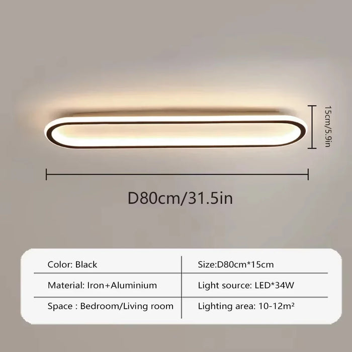 Modern LED Ceiling Light – Long Surface-Mounted Fixture with Dimmable Brightness - Samanta Factory