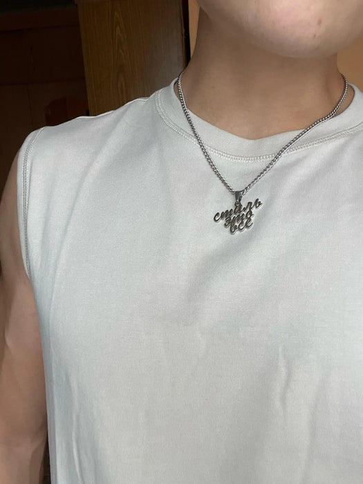 Custom Logo Necklace – Personalized  Engraved Pendant Chain SF