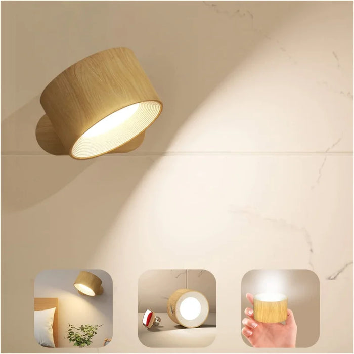 Rechargeable LED Wall Light – Touch Control with 3 Colour Modes & Adjustable 360° Rotation