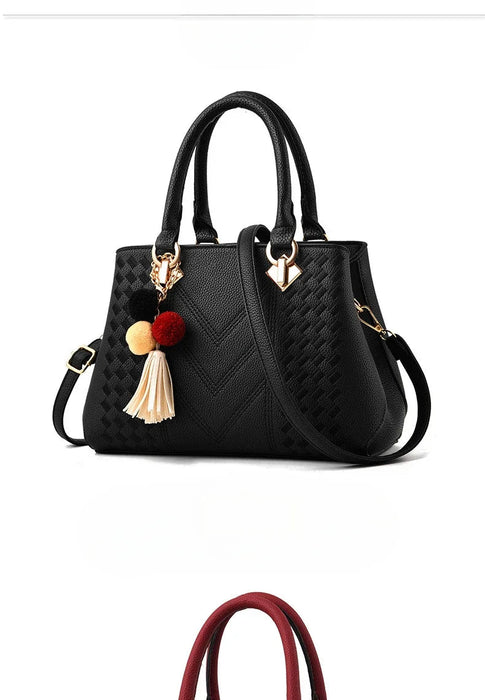Women’s Large Capacity Boston Handbag – PU Leather Shoulder & Crossbody Tote Bag SF