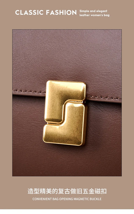 Split Leather Satchel Bag – Moderate Hardness for Women