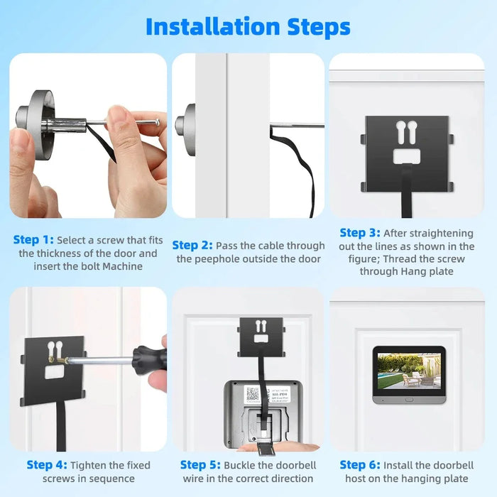 Smart WiFi Door Viewer Camera – 3MP HD, 4.3" LCD, PIR Motion, 2-Way Audio, Night Vision, Tuya & Alexa. - Samanta Factory