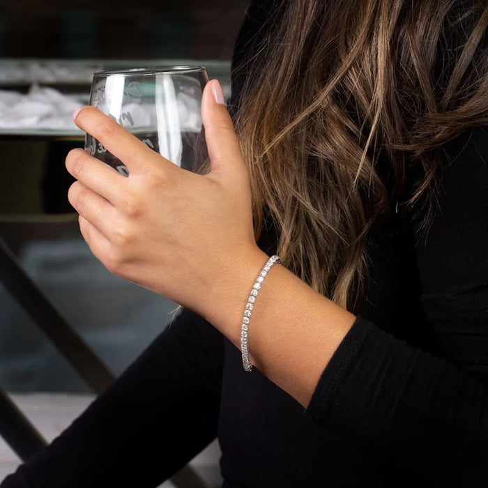 925 Sterling Silver Waterproof Moissanite Bracelet with GRA Certification