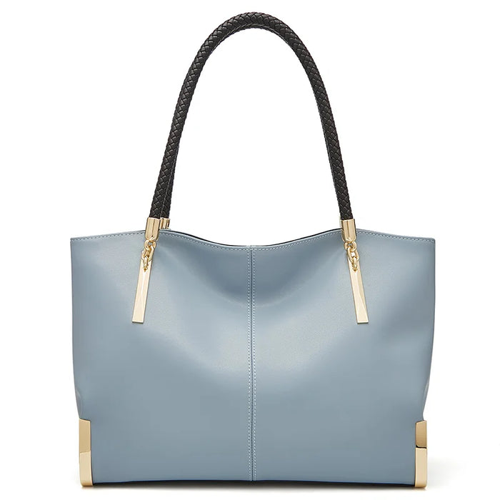 Leather Tote Bag – Soft Casual Shoulder Handbag for Women - Samanta Factory