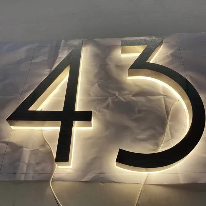 LED House Number Light – Outdoor Waterproof Illuminated Stainless Steel Address Plaque SF