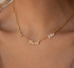 Personalized multi name stainless steel necklace in gold, silver, and rose gold for women