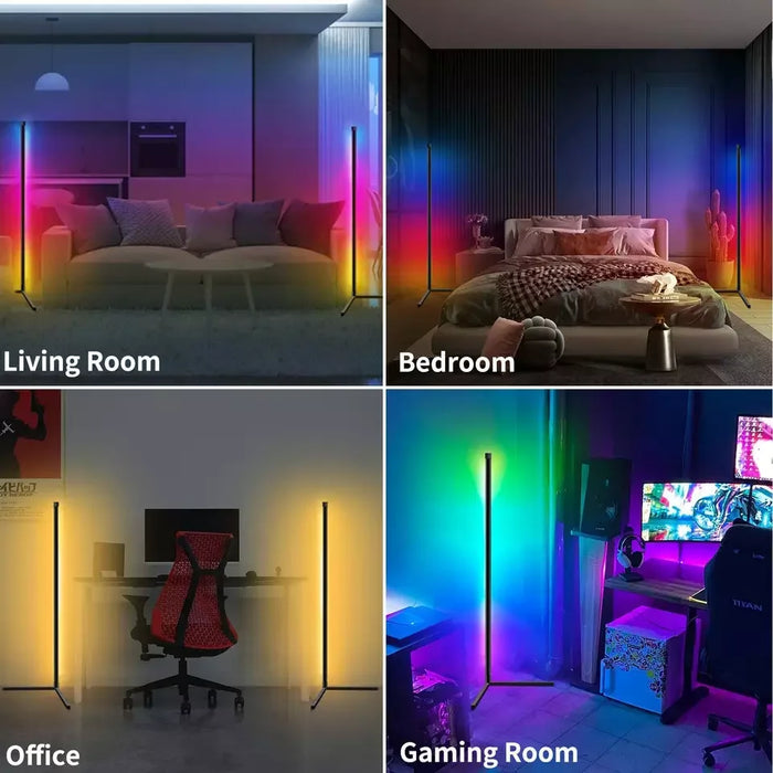 Modern RGBIC Smart Floor Lamp with 16M Colors, Music Sync & Remote App Control - Samanta Factory