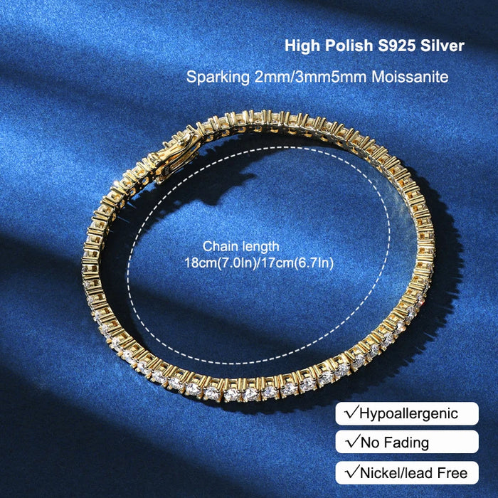 Luxury D Color Round Cut Bracelet for Men & Women - Samanta Factory