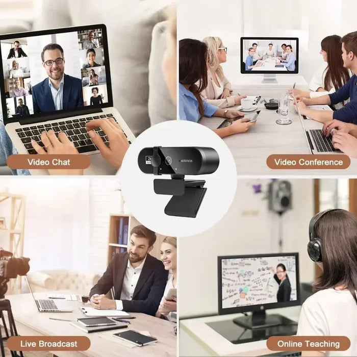 4K Webcam – Auto Focus with Built-In Microphone for PC, Laptop & Video Calls SF