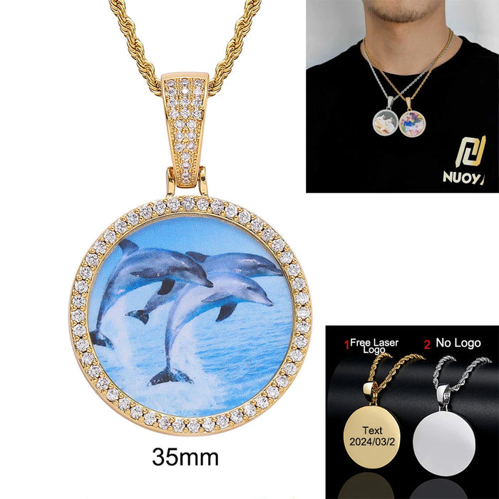 Custom Photo Necklace – Personalized Medallion Picture Pendant Chain SF