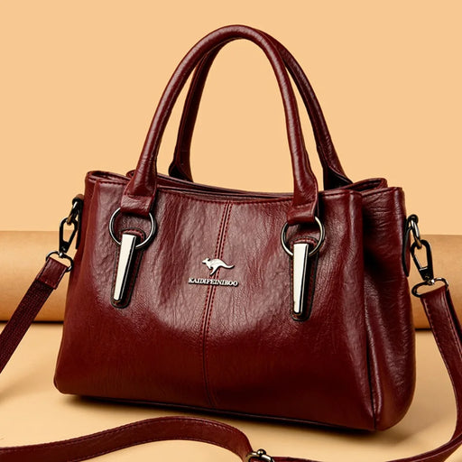 Casual tote shoulder & crossbody bag with sequined kangaroo design, soft PU leather and adjustable straps.