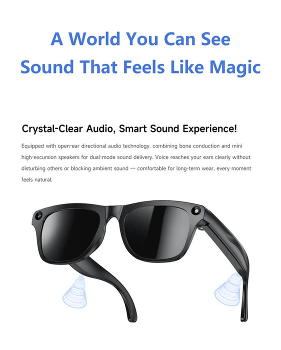 AI Smart Glasses with 6K Camera & Translation – Bluetooth Calling Music Photochromic Eyewear SF