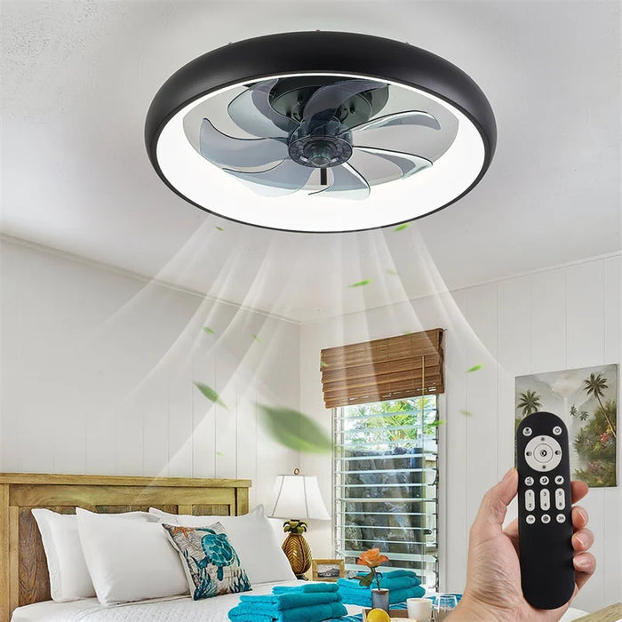 Smart Ceiling Fan with Light – Remote-Controlled Retractable Blades & Dimmable LED - Samanta Factory
