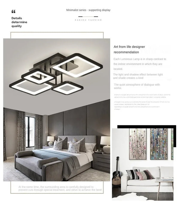LED Ceiling Light – Modern Geometric Design with Remote Dimming - Samanta Factory