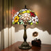 Tiffany Style Table Lamp – Handcrafted Stained Glass with Vintage Metal Base - Samanta Factory