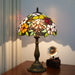Tiffany Style Table Lamp – Handcrafted Stained Glass with Vintage Metal Base - Samanta Factory