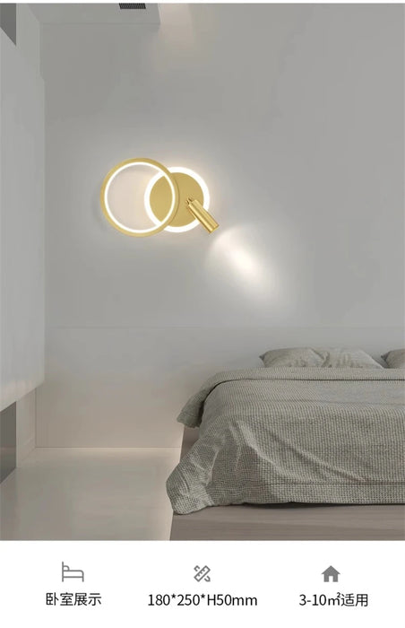 Bedside Lamp Modern Simple Creative Living Room Background Wall Stairwell Wall Lamp Nordic Network Red Corridor Wall Light - Samanta Factory