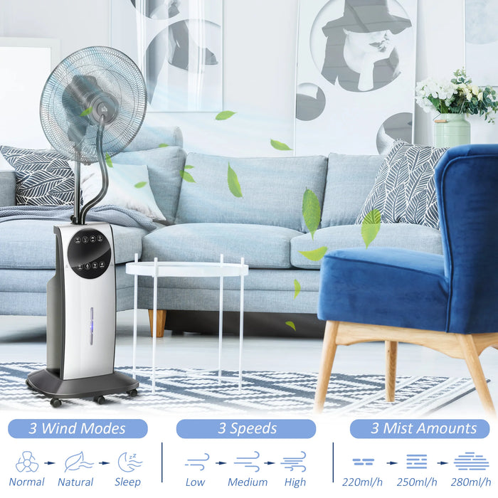 Misting Fan with Mosquito Repellent – 3.1L Tank Standing Floor Fan with Remote Control