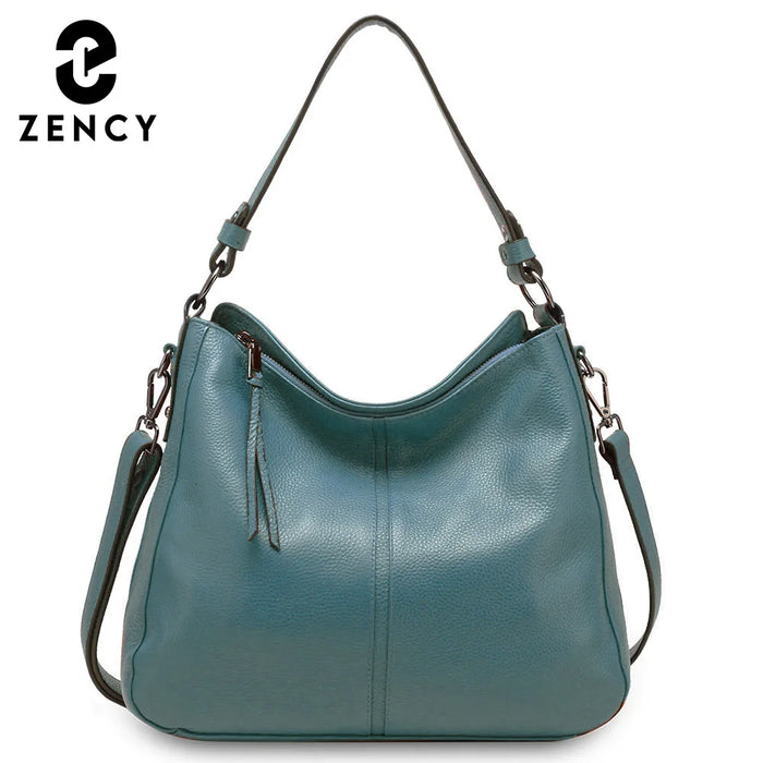 Genuine Leather Shoulder Bag – Soft, Versatile Hobo with Ruched Design - Samanta Factory