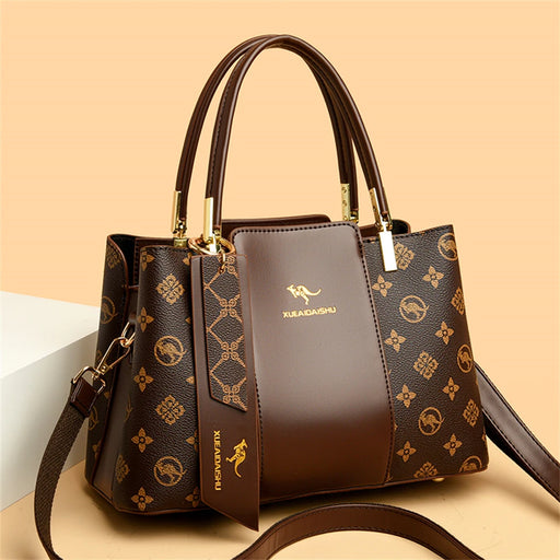 Luxury Fashion Print Handbag – Large Capacity Soft Leather Shoulder & Crossbody Bag for Women - Samanta Factory